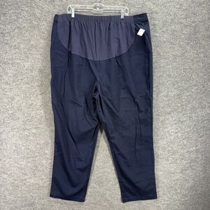 New C Sport Activewear TRack Pants Women 26W Plus Blue Pull On Cotto High Rise